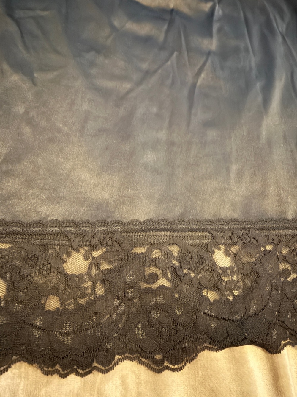 Black Half Slip Lace Trim Midi XL 28" 11-105 USA Made Vtg Vassarette - Picture 5 of 5